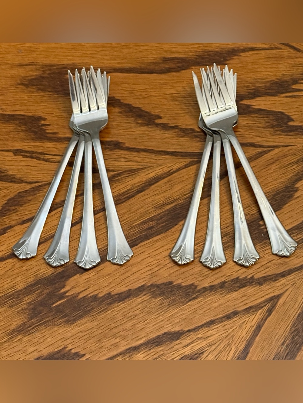 Pfaltzgraff Ashcroft 8 Salad Forks 6 3/4” Stainless Flatware Silverware